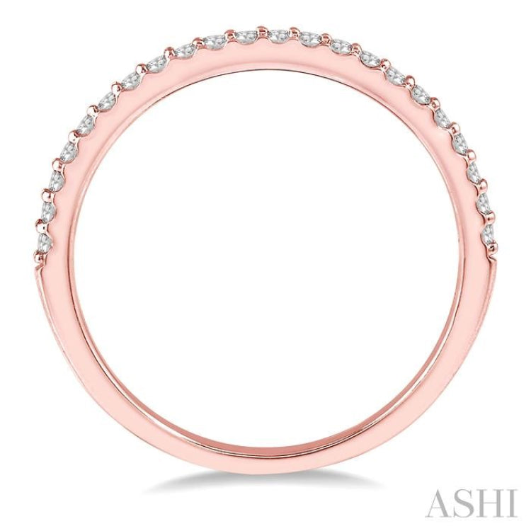 1/6 ctw Round Cut Diamond Wedding Band in 14K Rose Gold 1/6 ctw Round Cut Diamond Wedding Band in 14K Rose Gold