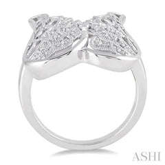 1/20 Ctw Round Cut Diamond Angel Wing Ring in Sterling Silver 1/20 Ctw Round Cut Diamond Angel Wing Ring in Sterling Silver