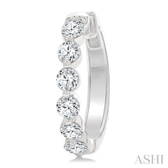 1 1/2 Ctw Prong Set Round Cut Diamond Hoop Earrings in 14K White gold 1 1/2 Ctw Prong Set Round Cut Diamond Hoop Earrings in 14K White gold