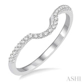 1/6 Ctw Round Diamond Curved Wedding Band in 14K White Gold