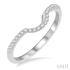 1/6 ctw Round Diamond Curved Wedding Band in 14K White Gold 1/6 ctw Round Diamond Curved Wedding Band in 14K White Gold