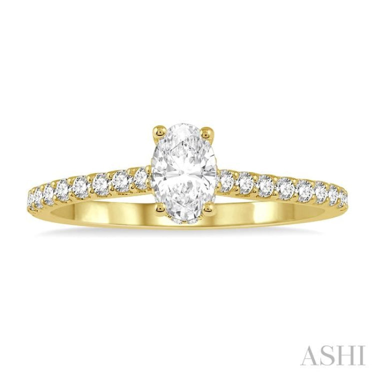 1/5 Ctw Oval Shape Round Cut Diamond Semi-Mount Engagement Ring in 14K Yellow Gold 1/5 Ctw Oval Shape Round Cut Diamond Semi-Mount Engagement Ring in 14K Yellow Gold