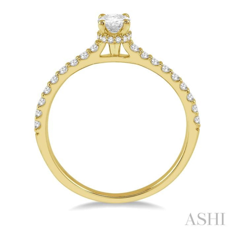 1/5 Ctw Oval Shape Round Cut Diamond Semi-Mount Engagement Ring in 14K Yellow Gold 1/5 Ctw Oval Shape Round Cut Diamond Semi-Mount Engagement Ring in 14K Yellow Gold