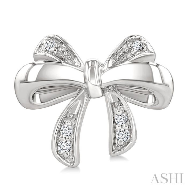 1/20 Ctw Bow Single Cut Diamond Fashion Earrings in Sterling Silver 1/20 Ctw Bow Single Cut Diamond Fashion Earrings in Sterling Silver
