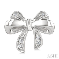 1/20 Ctw Bow Single Cut Diamond Fashion Earrings in Sterling Silver 1/20 Ctw Bow Single Cut Diamond Fashion Earrings in Sterling Silver
