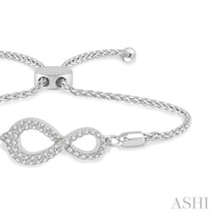 1/4 Ctw Infinity Center Round Cut Diamond Lariat Link Bracelet in 14K White Gold 1/4 Ctw Infinity Center Round Cut Diamond Lariat Link Bracelet in 14K White Gold