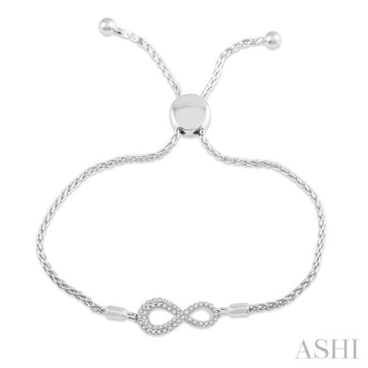 1/4 Ctw Infinity Center Round Cut Diamond Lariat Link Bracelet in 14K White Gold 1/4 Ctw Infinity Center Round Cut Diamond Lariat Link Bracelet in 14K White Gold