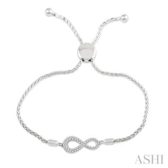 1/4 Ctw Infinity Center Round Cut Diamond Lariat Link Bracelet in 14K White Gold 1/4 Ctw Infinity Center Round Cut Diamond Lariat Link Bracelet in 14K White Gold