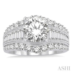 1 1/2 Ctw Diamond Semi-mount Engagement Ring in 14K White Gold 1 1/2 Ctw Diamond Semi-mount Engagement Ring in 14K White Gold