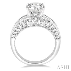 1 1/2 Ctw Diamond Semi-mount Engagement Ring in 14K White Gold 1 1/2 Ctw Diamond Semi-mount Engagement Ring in 14K White Gold