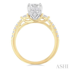 3/8 ctw Pear and Round Cut Diamond Semi-Mount Engagement Ring in 14K Yellow and White Gold 3/8 ctw Pear and Round Cut Diamond Semi-Mount Engagement Ring in 14K Yellow and White Gold