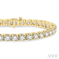 12 Ctw Square Shape Round Cut Diamond Tennis Bracelet in 14K Yellow Gold 12 Ctw Square Shape Round Cut Diamond Tennis Bracelet in 14K Yellow Gold