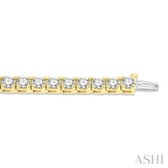 12 Ctw Square Shape Round Cut Diamond Tennis Bracelet in 14K Yellow Gold 12 Ctw Square Shape Round Cut Diamond Tennis Bracelet in 14K Yellow Gold