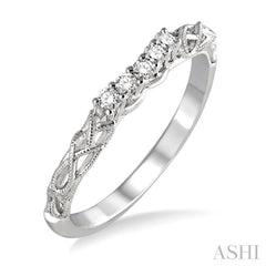 1/10 ctw Round Cut Diamond Wedding Band in 14K White Gold 1/10 ctw Round Cut Diamond Wedding Band in 14K White Gold