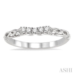 1/10 ctw Round Cut Diamond Wedding Band in 14K White Gold 1/10 ctw Round Cut Diamond Wedding Band in 14K White Gold