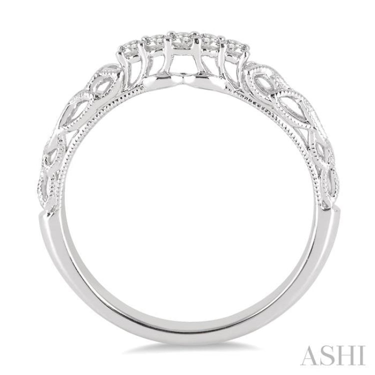 1/10 ctw Round Cut Diamond Wedding Band in 14K White Gold 1/10 ctw Round Cut Diamond Wedding Band in 14K White Gold
