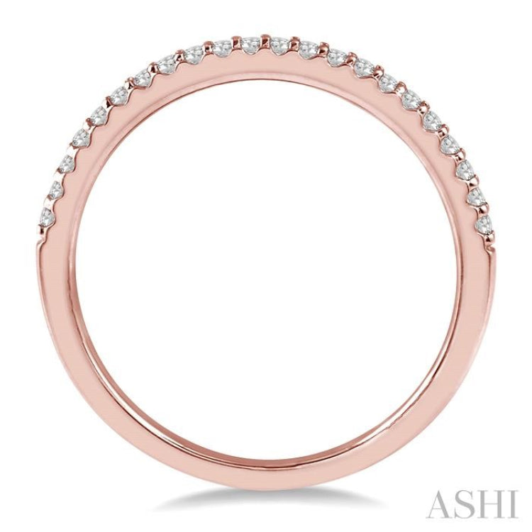 1/5 ctw Round Cut Diamond Wedding Band in 14K Rose Gold 1/5 ctw Round Cut Diamond Wedding Band in 14K Rose Gold