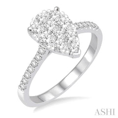 3/4 ctw Pear Shape Diamond Lovebright Ring in 14K White Gold 3/4 ctw Pear Shape Diamond Lovebright Ring in 14K White Gold