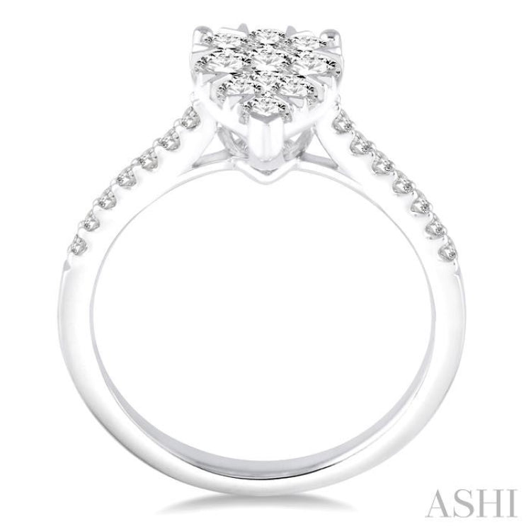 3/4 ctw Pear Shape Diamond Lovebright Ring in 14K White Gold 3/4 ctw Pear Shape Diamond Lovebright Ring in 14K White Gold