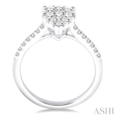 3/4 ctw Pear Shape Diamond Lovebright Ring in 14K White Gold 3/4 ctw Pear Shape Diamond Lovebright Ring in 14K White Gold
