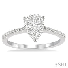 1/2 ctw Pear Shape Diamond Lovebright Ring in 14K White Gold 1/2 ctw Pear Shape Diamond Lovebright Ring in 14K White Gold