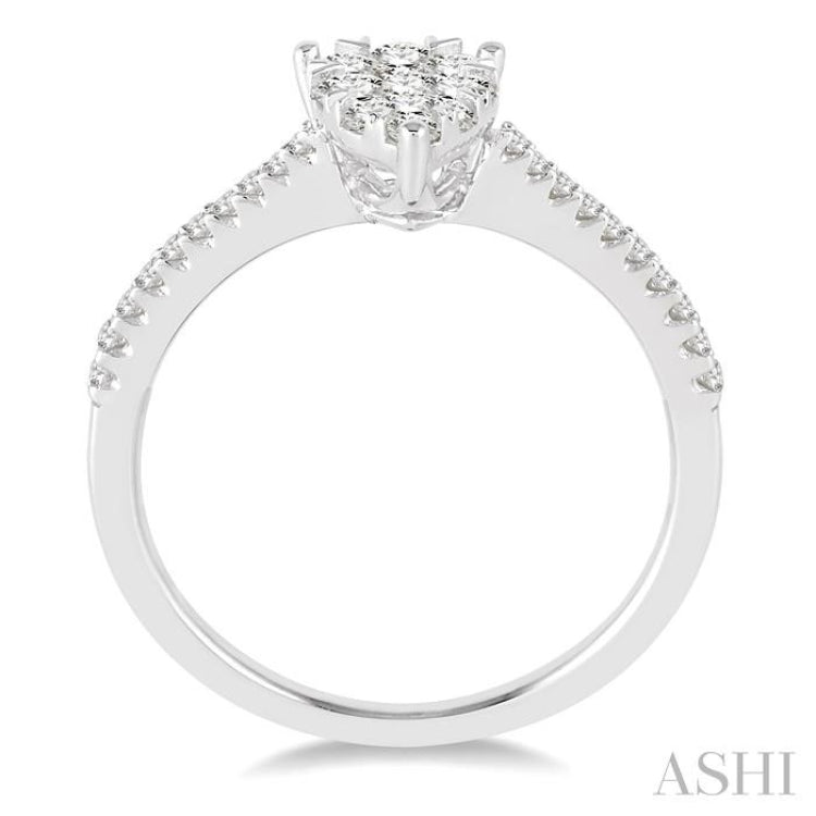 1/2 ctw Pear Shape Diamond Lovebright Ring in 14K White Gold 1/2 ctw Pear Shape Diamond Lovebright Ring in 14K White Gold