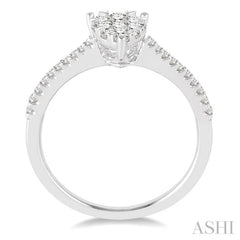 1/2 ctw Pear Shape Diamond Lovebright Ring in 14K White Gold 1/2 ctw Pear Shape Diamond Lovebright Ring in 14K White Gold