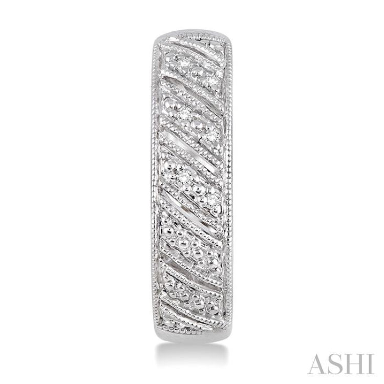 1/20 Ctw Round Cut Diamond Hoop Earrings in Sterling Silver 1/20 Ctw Round Cut Diamond Hoop Earrings in Sterling Silver