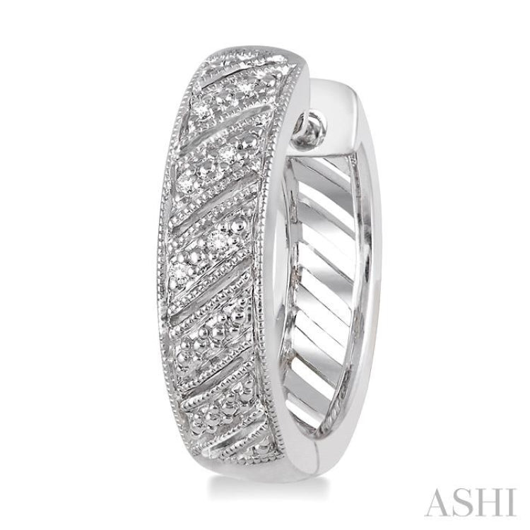 1/20 Ctw Round Cut Diamond Hoop Earrings in Sterling Silver 1/20 Ctw Round Cut Diamond Hoop Earrings in Sterling Silver