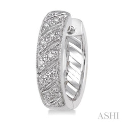 1/20 Ctw Round Cut Diamond Hoop Earrings in Sterling Silver 1/20 Ctw Round Cut Diamond Hoop Earrings in Sterling Silver