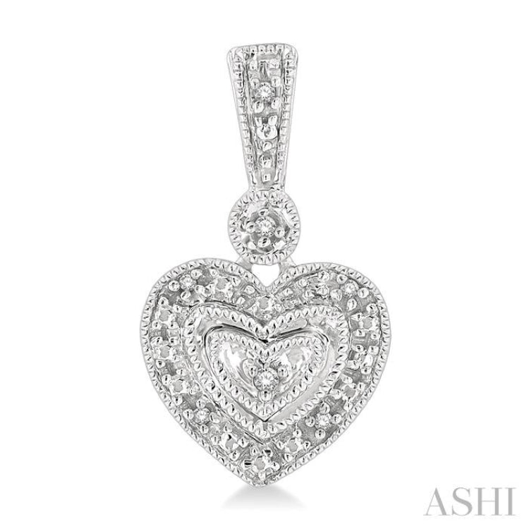 1/20 Ctw Heart Shape Single Cut Diamond Earrings in Sterling Silver 1/20 Ctw Heart Shape Single Cut Diamond Earrings in Sterling Silver