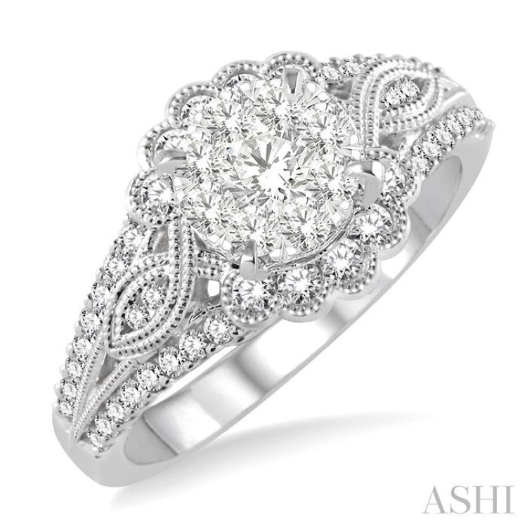 3/4 ctw Diamond Lovebright Engagement Ring in 14K White Gold 3/4 ctw Diamond Lovebright Engagement Ring in 14K White Gold
