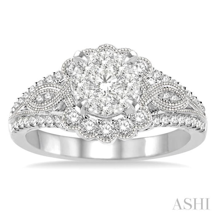 3/4 ctw Diamond Lovebright Engagement Ring in 14K White Gold 3/4 ctw Diamond Lovebright Engagement Ring in 14K White Gold