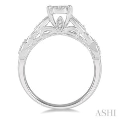 3/8 Ctw Circular Mount Marquise Lattice Lovebright Round Cut Diamond Ring in 14K White Gold 3/8 Ctw Circular Mount Marquise Lattice Lovebright Round Cut Diamond Ring in 14K White Gold