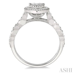 1/2 Ctw Pear Shape Mount Marquise Shank Lovebright Round Cut Diamond Ring in 14K White Gold 1/2 Ctw Pear Shape Mount Marquise Shank Lovebright Round Cut Diamond Ring in 14K White Gold
