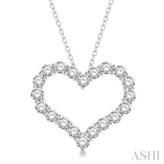 3 Ctw Heart Shape Round Cut Diamond Pendant With Chain in 14K White Gold 3 Ctw Heart Shape Round Cut Diamond Pendant With Chain in 14K White Gold
