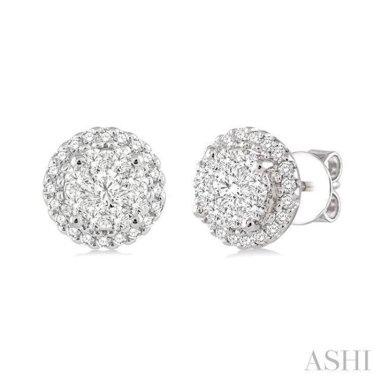 1/2 Ctw Lovebright Round Cut Diamond Earrings in 14K White Gold 1/2 Ctw Lovebright Round Cut Diamond Earrings in 14K White Gold