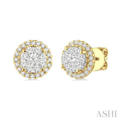 1/2 Ctw Lovebright Round Cut Diamond Earrings in 14K Yellow and White Gold 1/2 Ctw Lovebright Round Cut Diamond Earrings in 14K Yellow and White Gold
