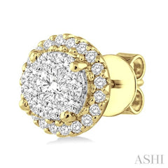 1/2 Ctw Lovebright Round Cut Diamond Earrings in 14K Yellow and White Gold 1/2 Ctw Lovebright Round Cut Diamond Earrings in 14K Yellow and White Gold