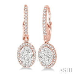 3/8 Ctw Oval Shape Diamond Lovebright Earrings in 14K Rose and White Gold 3/8 Ctw Oval Shape Diamond Lovebright Earrings in 14K Rose and White Gold