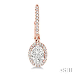 3/8 Ctw Oval Shape Diamond Lovebright Earrings in 14K Rose and White Gold 3/8 Ctw Oval Shape Diamond Lovebright Earrings in 14K Rose and White Gold