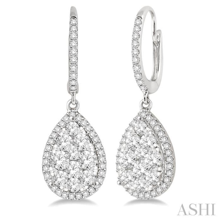 2 Ctw Pear Shape Diamond Lovebright Earrings in 14K White Gold 2 Ctw Pear Shape Diamond Lovebright Earrings in 14K White Gold