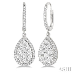 2 Ctw Pear Shape Diamond Lovebright Earrings in 14K White Gold 2 Ctw Pear Shape Diamond Lovebright Earrings in 14K White Gold