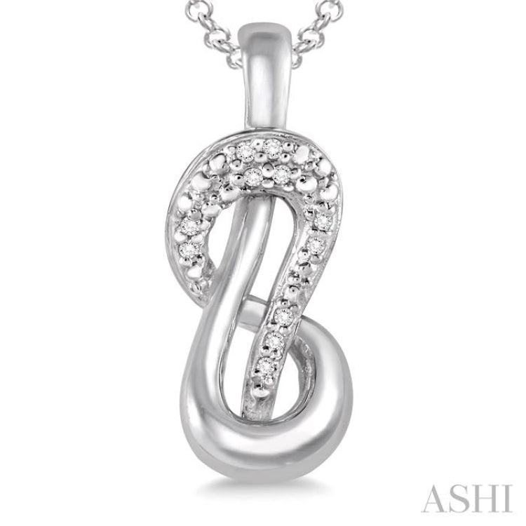 1/20 Ctw Single Cut Diamond Pendant in Sterling Silver with Chain 1/20 Ctw Single Cut Diamond Pendant in Sterling Silver with Chain