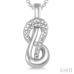1/20 Ctw Single Cut Diamond Pendant in Sterling Silver with Chain 1/20 Ctw Single Cut Diamond Pendant in Sterling Silver with Chain