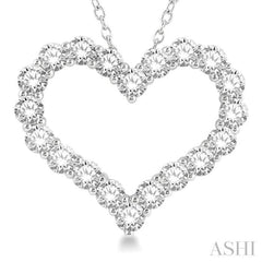 4 Ctw Heart Shape Round Cut Diamond Pendant With Chain in 14K White Gold 4 Ctw Heart Shape Round Cut Diamond Pendant With Chain in 14K White Gold