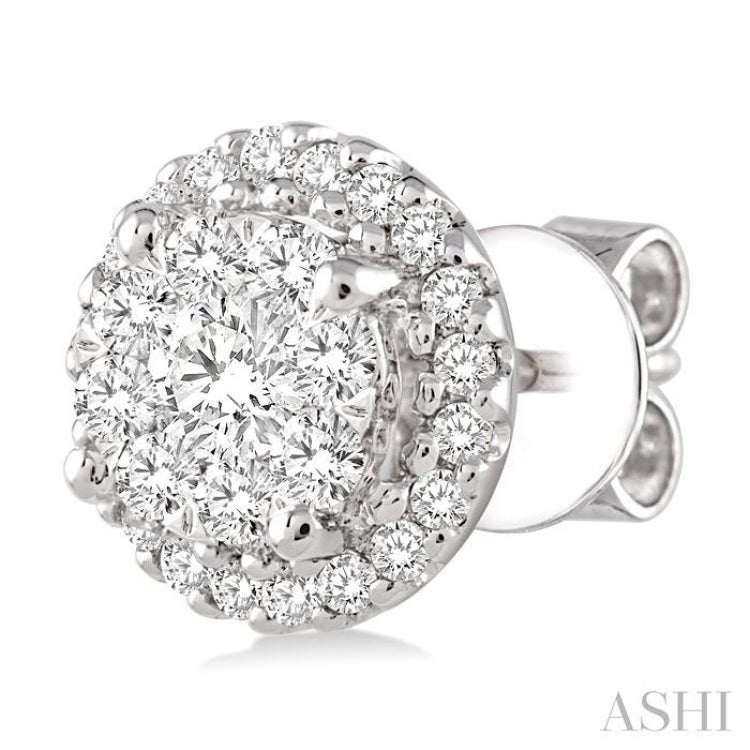 1 Ctw Lovebright Round Cut Diamond Earrings in 14K White Gold 1 Ctw Lovebright Round Cut Diamond Earrings in 14K White Gold