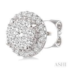 1 Ctw Lovebright Round Cut Diamond Earrings in 14K White Gold 1 Ctw Lovebright Round Cut Diamond Earrings in 14K White Gold