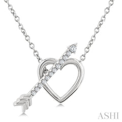 1/8 Ctw Heart Toggle Round Cut Diamond Fashion Necklace in 10K White Gold 1/8 Ctw Heart Toggle Round Cut Diamond Fashion Necklace in 10K White Gold