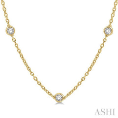 1 Ctw Round Cut Diamond Station Necklace in 14K Yellow Gold 1 Ctw Round Cut Diamond Station Necklace in 14K Yellow Gold